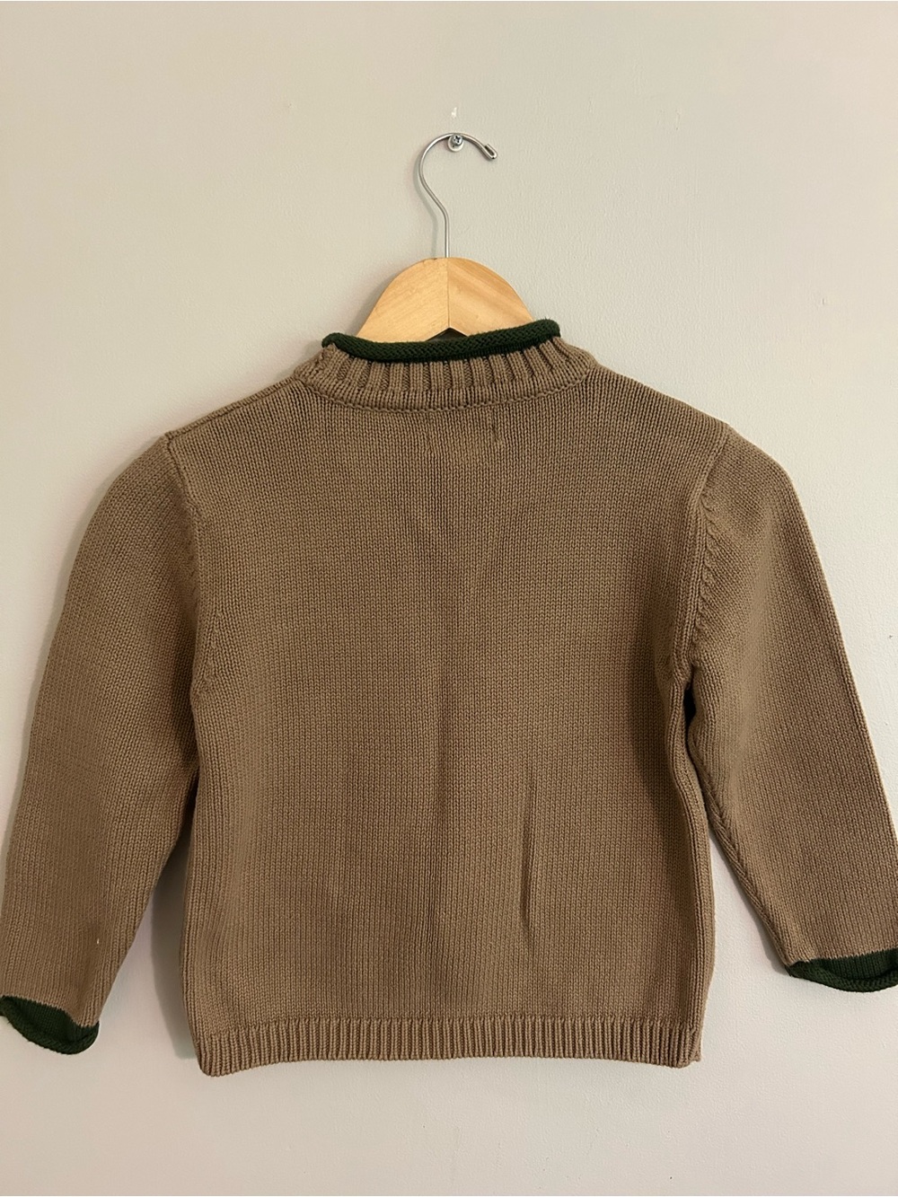 Kids Tan Crewneck Sweater with Dog & Forest Appliqué - Picture 3 of 10